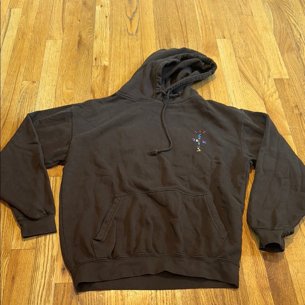 Cactus Jack Brown Hoodie with Embroidered Design Women’s Medium